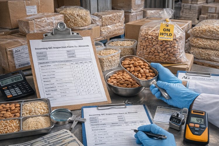 Illustrated placeholder for article titled Incoming QC for Almond Ingredients: What Purchasing Teams Review
