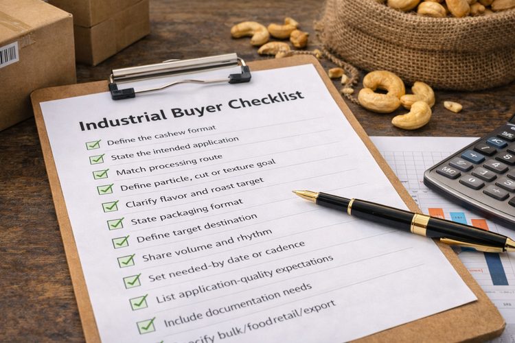 Illustrated placeholder for article titled Industrial Cashew Buyer Checklist